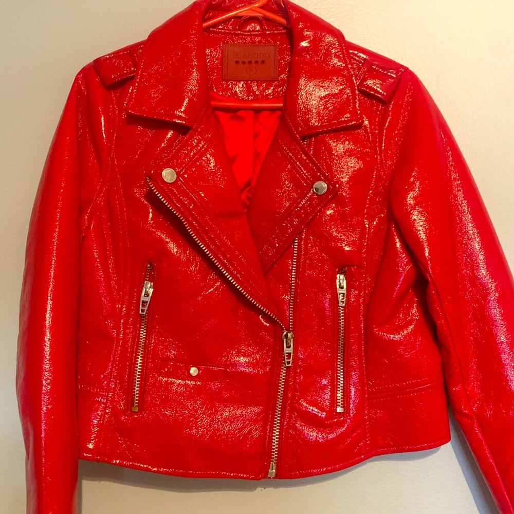 Red shiny jacket